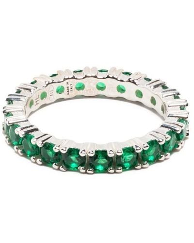 Hatton Labs Eternity Ring With Crystals - Green