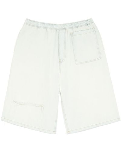 MM6 by Maison Martin Margiela Denim Shorts With Elastic Waistband - White