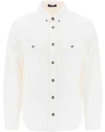 Versace Medusa Denim Overshirt - White