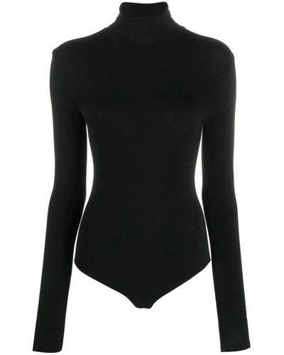 Wolford Cotton Blend Turtleneck Bodysuit - Black