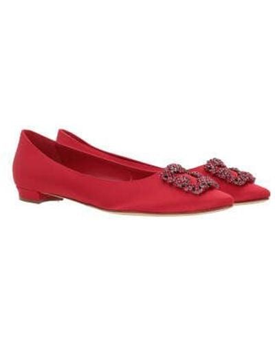 Manolo Blahnik Flat Shoes - Red