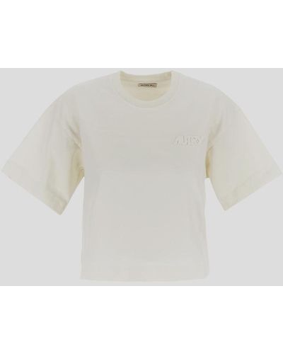 Autry Cotton Cropped T-shirt - White