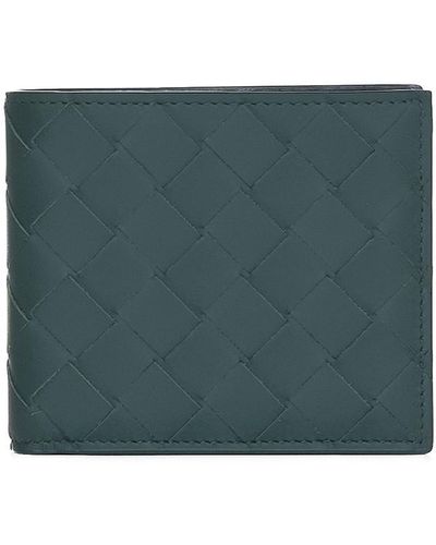 Bottega Veneta Intrecciato Leather Bifold Wallet - Green