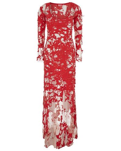 DIESEL 'D Lea' Long Dress - Red
