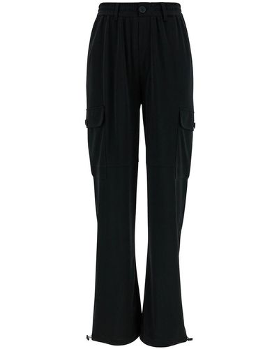 Twin Set Cargo Trousers With Oval T Patch - Black