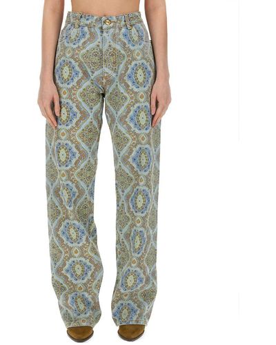 Etro Jeans Con Stampa Paisley - Green