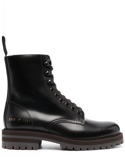 Common Projects Combat Lace-up Ankle Boots - Black