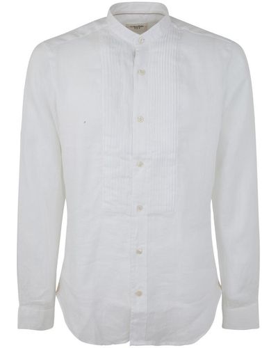 Tintoria Mattei 954 Plastron Linen Shirt - White