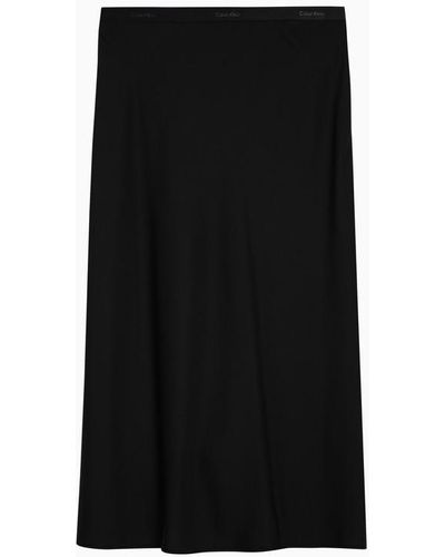 Calvin Klein Midi Flared Skirt - Black