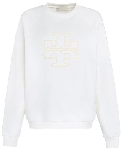 Tory Burch Logo Detail Cotton Sweatshirt - White