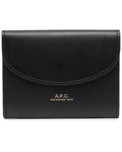 A.P.C. 'Genève' Card-Holder With Embossed Logo - Black