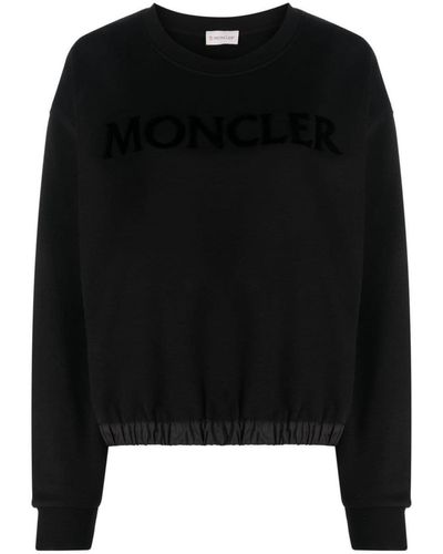 Moncler Logo-print Crew-neck Sweatshirt - Black