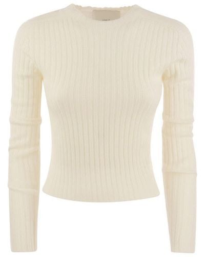 Vanisé Vanisé Lulu - Ribbed Cropped Cashmere Knitwear - White