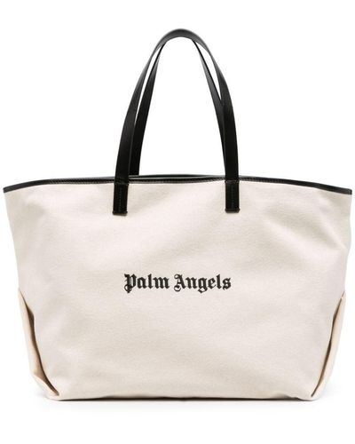 Palm Angels Women Classic Logo Basic Tote - Natural