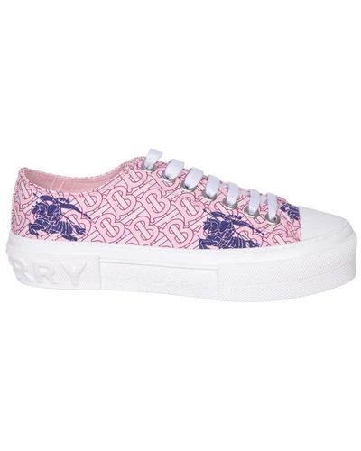 Burberry Cotton Ekd Trainers - Pink