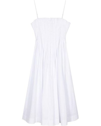 STAUD Midi Bella Dress - White