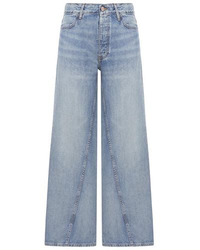 Ganni Seam-detail Wide-leg Jeans - Blue