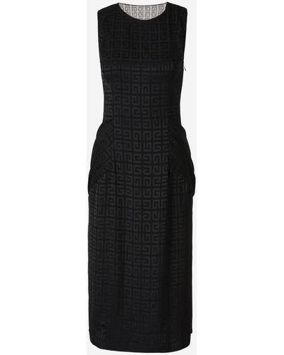 Givenchy Draped Jacquard Dress - Black