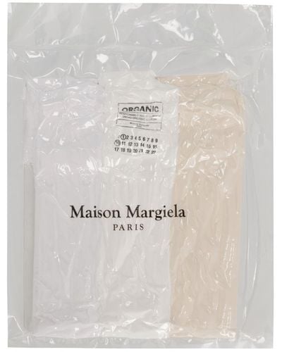 Maison Margiela Set Of Three Cotton T-shirts - Multicolor