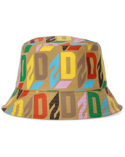 DSquared² Logo-print Cotton Bucket Hat - Brown