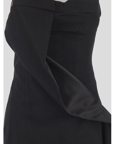 Alexander McQueen Draped Slashed Cocktail Dress - Black