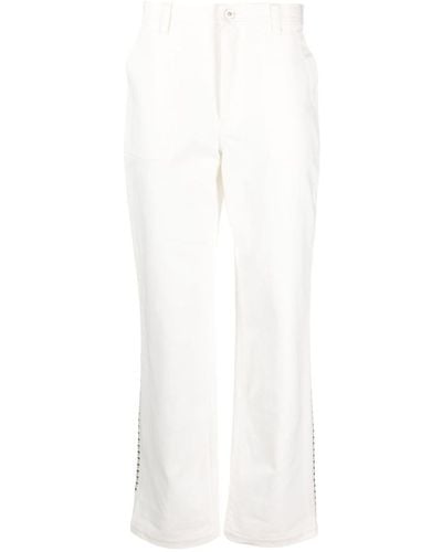 Wales Bonner Stud-embellished Organic Cotton Jeans - White
