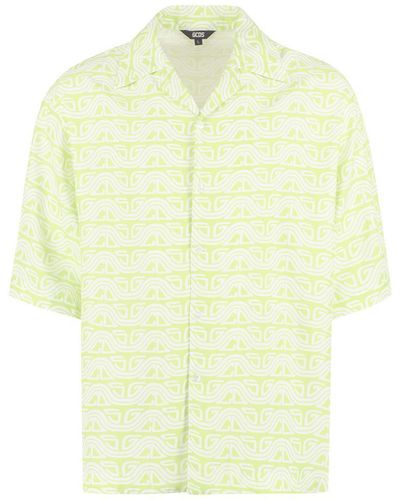 Gcds Printed Short Sleeved Shirt - Yellow