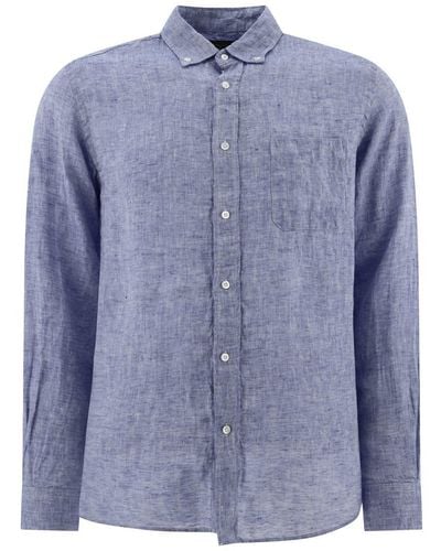 Beams Plus Oxford Linen Shirt - Blue