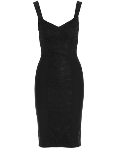 Dolce & Gabbana Midi Corsetry Dress - Black