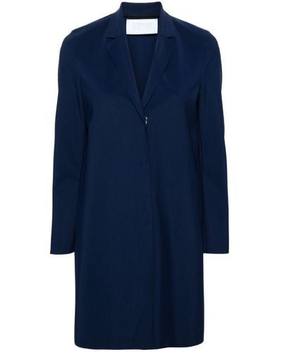 Harris Wharf London Single-Breasted Scuba Jersey Coat - Blue