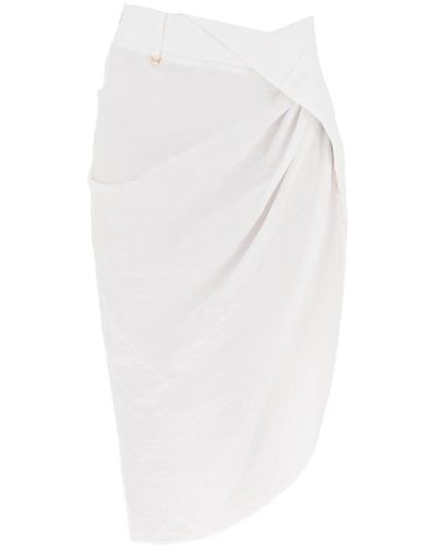 Jacquemus La Jupe Saudade Asymmetric Skirt - White