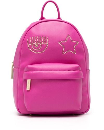 Chiara Ferragni Eyelike Star Faux-leather Backpack - Pink