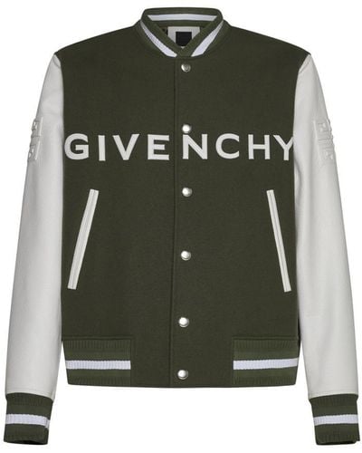 Givenchy Wool And Leather Varsity Jacket - Green