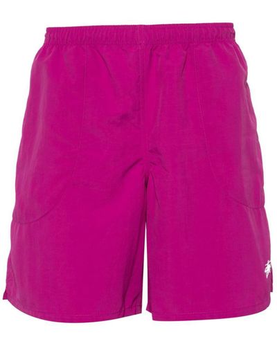 Stussy Logo Nylon Shorts - Pink