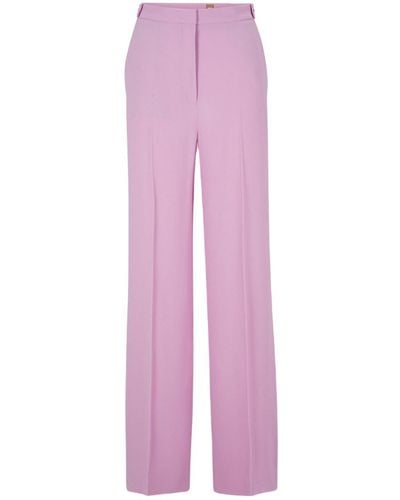 BOSS Regular-fit Pants With Flared Leg - Pink