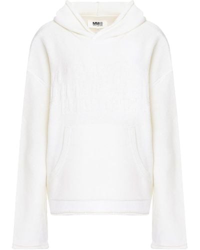 MM6 by Maison Martin Margiela Knitted Hoodie - White
