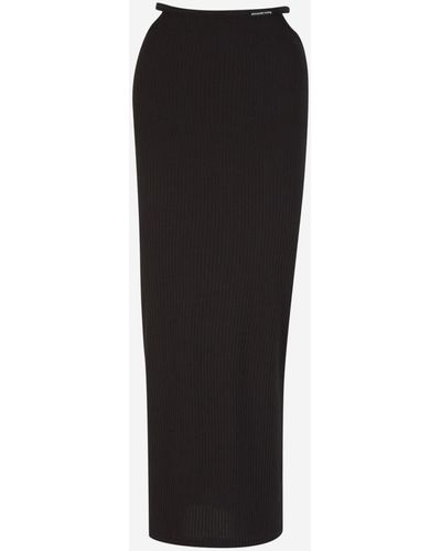 Alexander Wang Ribbed Maxi Skirt - Black