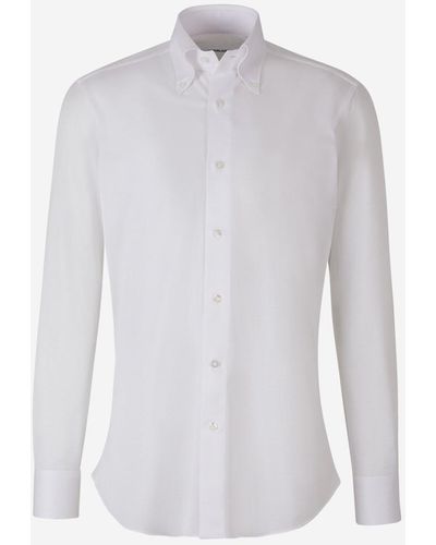 Fray Cotton Piqué Shirt - White