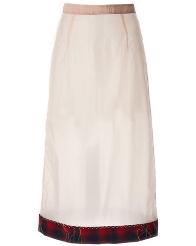 Maison Margiela Pendleton Hem Skirt Skirts - White