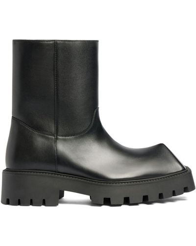 Balenciaga Rhino 20mm Leather Ankle Boots - Black