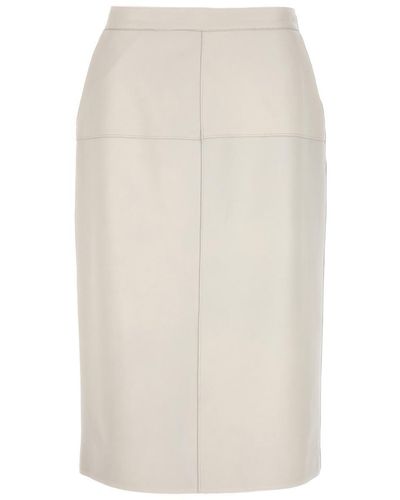 P.A.R.O.S.H. Leather Skirt - White