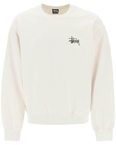 Stussy Crew-neck Sweatshirt With Logo Print - White