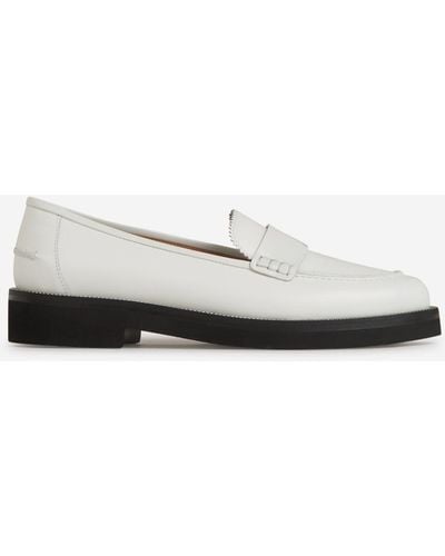 Aquazzura Leather Aqua Loafers - White