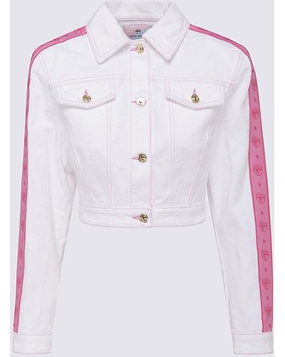 Chiara Ferragni White And Pink Denim Jacket