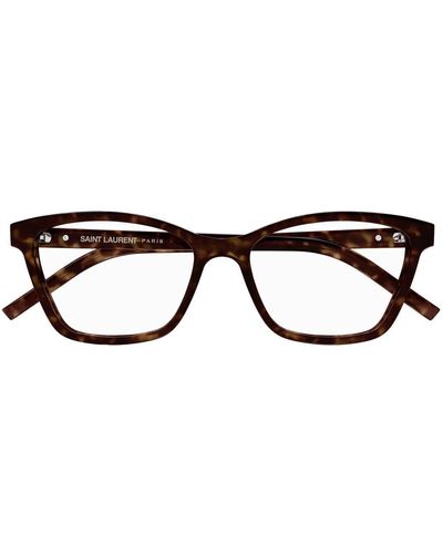 Saint Laurent Sl M128 Linea Monogram Eyeglasses - Brown