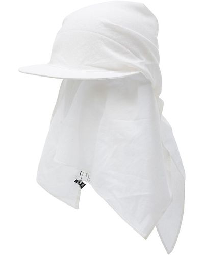 Ruslan Baginskiy Linen Hat With Brim And Neck Flap - White