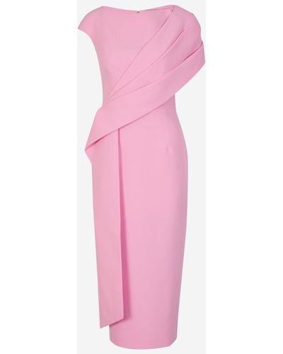 Safiyaa Draped Midi Dress - Pink