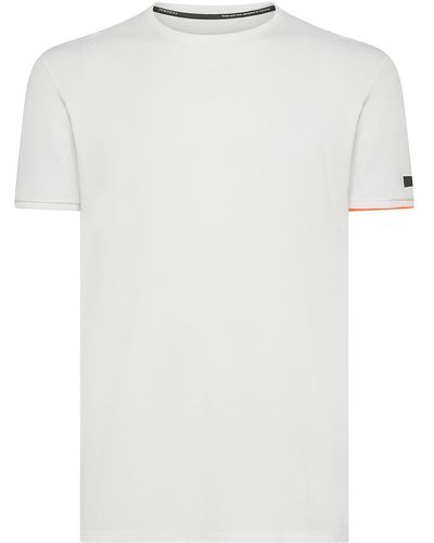 Rrd Cotton Blend T-Shirt With Contrast Cuffs - White