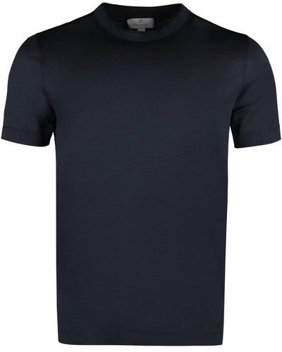 Canali Cotton Crew-neck T-shirt - Black