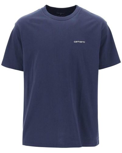 Carhartt Logo Embroidery T-Shirt - Blue